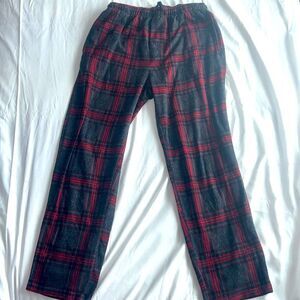 Men’s Perry Ellis Red/Gray Plaid stretch Drawstring sleep Pants Size Med…